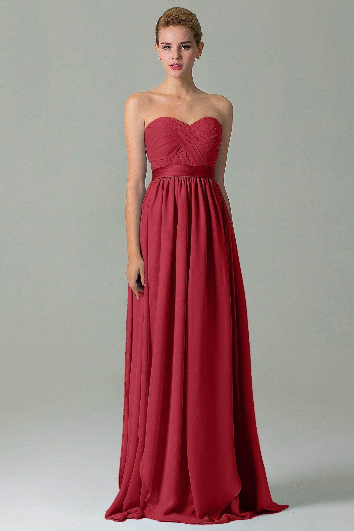 Sheath Floor Length Chiffon Bridesmaid Dress COZF140A1 - COCOMELODY